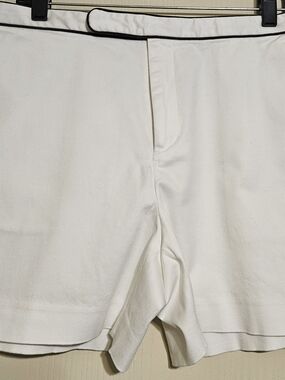 Polo by Ralph Lauren White High-Rise Shorts with Black Piping